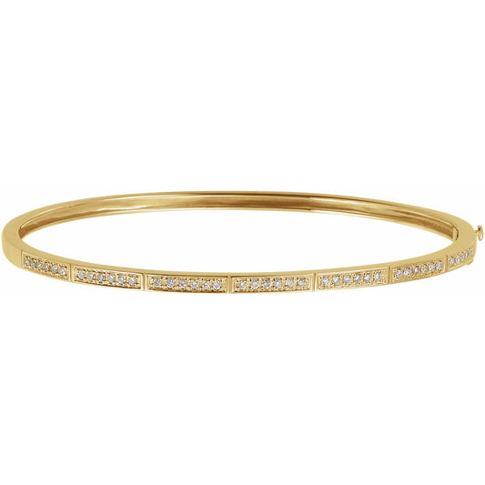 14K Yellow 1/3 CTW Diamond Bangle Bracelet