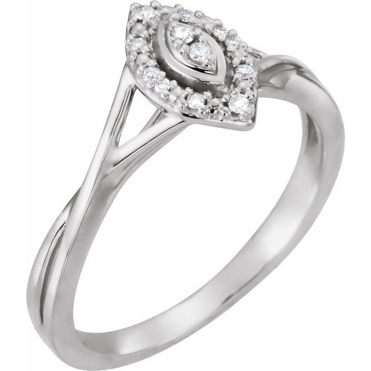 10K White .06 CTW Diamond Promise Ring