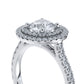 Sasha Primak Round Double Halo Arched Cathedral Pave Ring