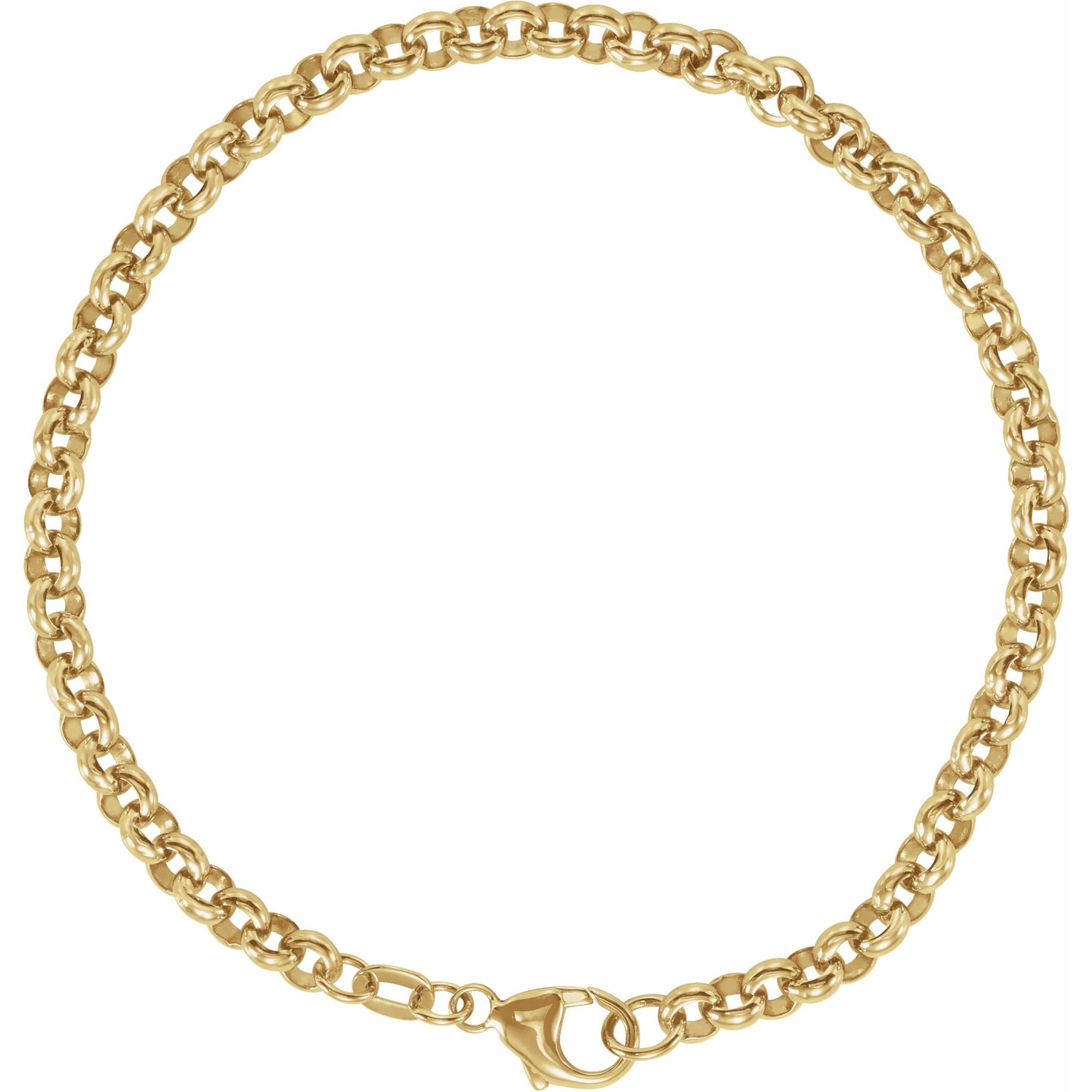 14K Yellow Solid Rolo 7 Bracelet