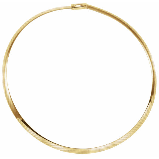 14K Yellow/White 6 mm Two-Tone Reversible Omega 7 Chain