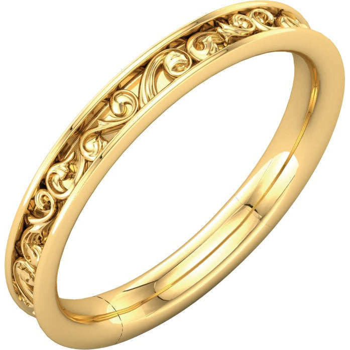 14K Yellow 2.8 mm Sculptural-Inspired Band