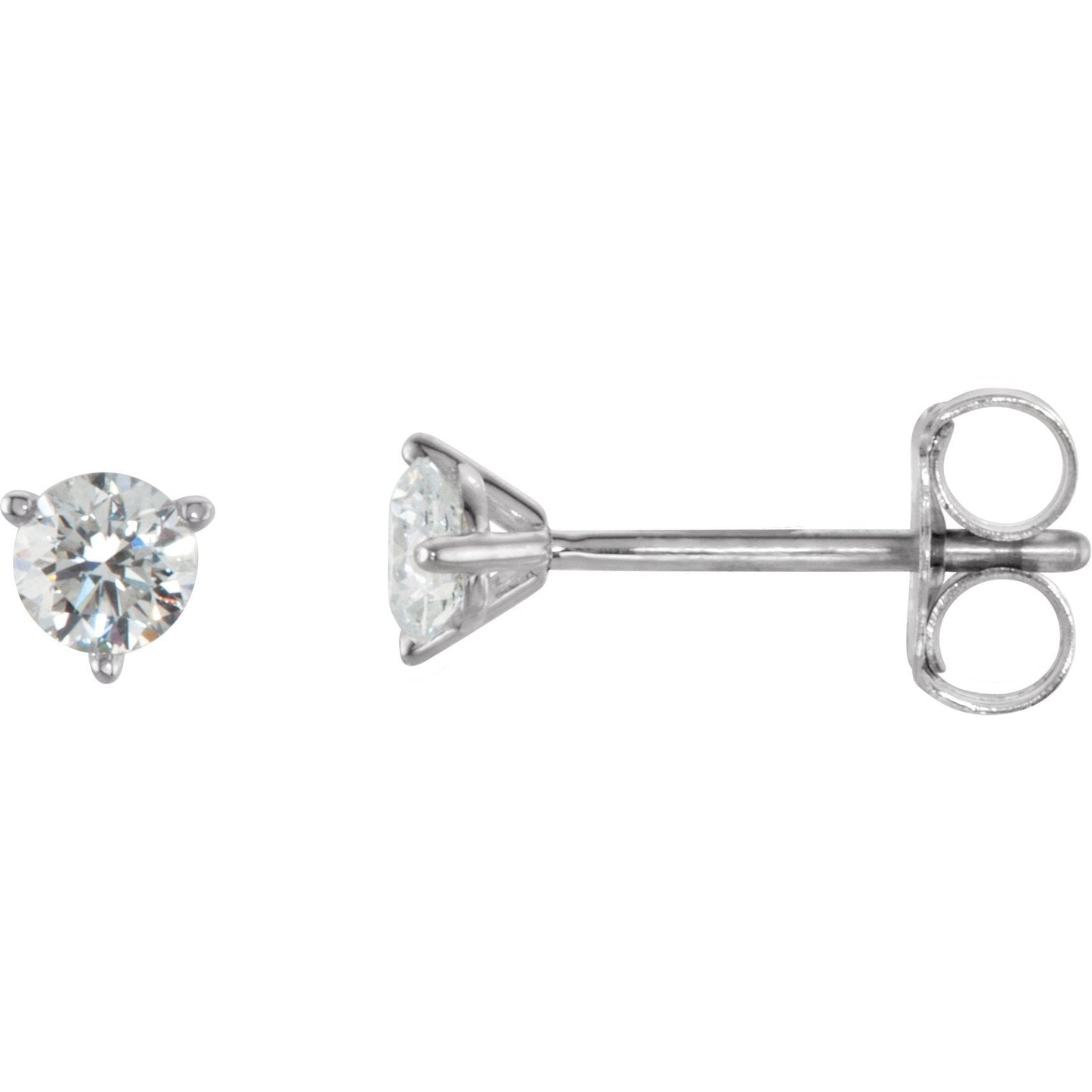 14K White 1/4 CTW Diamond Stud Earrings