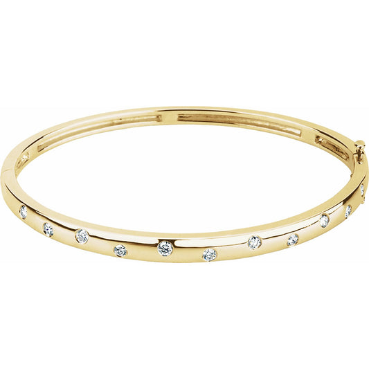 14K Yellow 1/2 CTW Diamond Bangle Bracelet