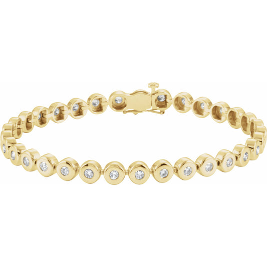 14K Yellow 2 CTW Diamond Bezel-Set Line 7 Bracelet