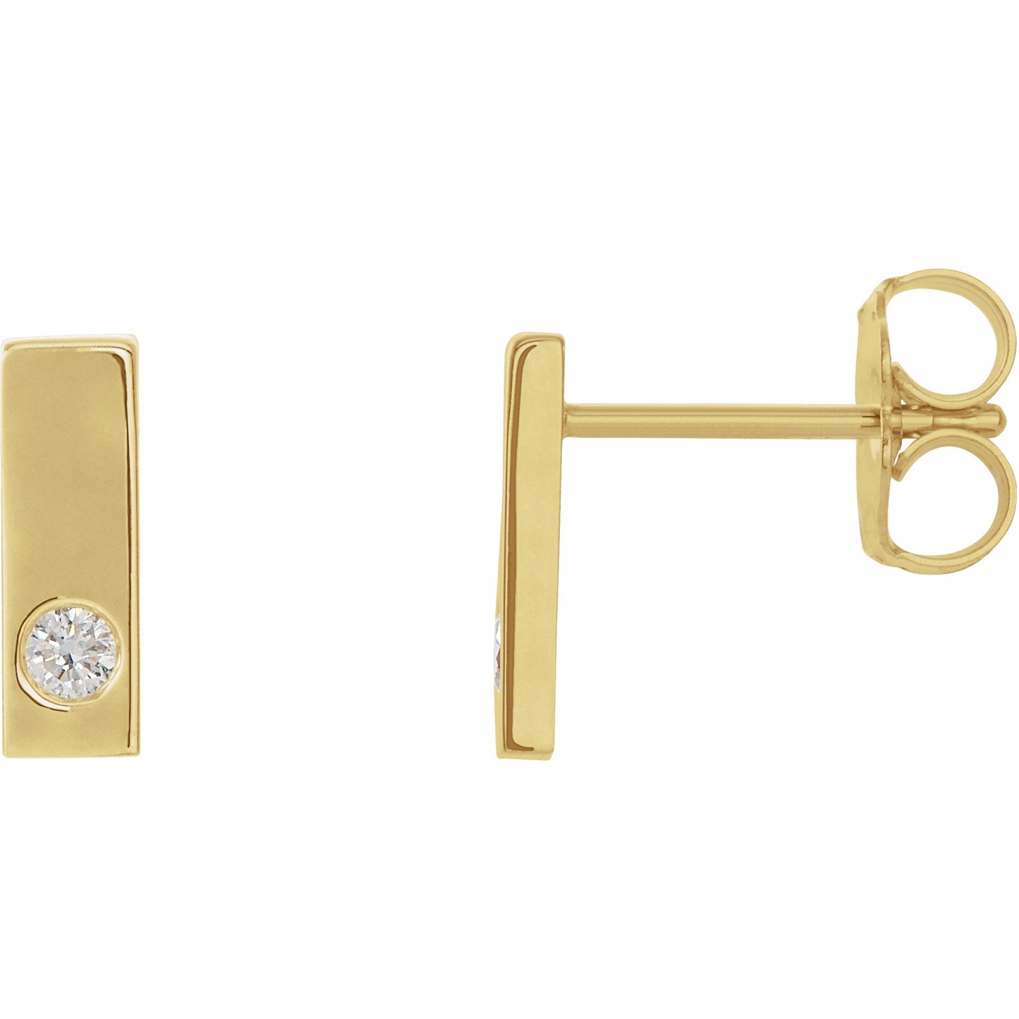 14K Yellow .06 CTW Diamond Bar Earrings