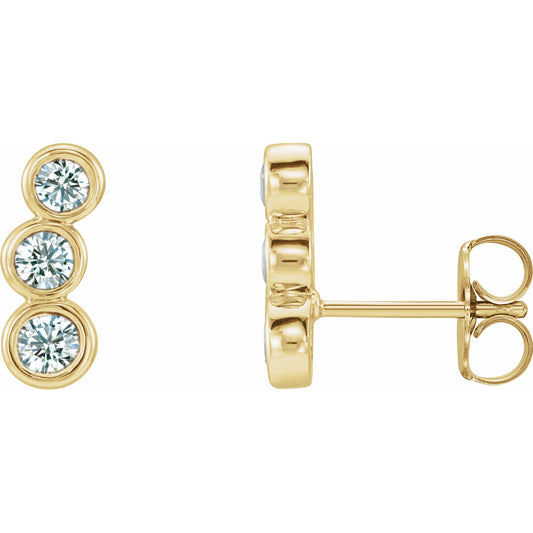 14K Yellow 1/2 CTW Diamond Ear Climbers