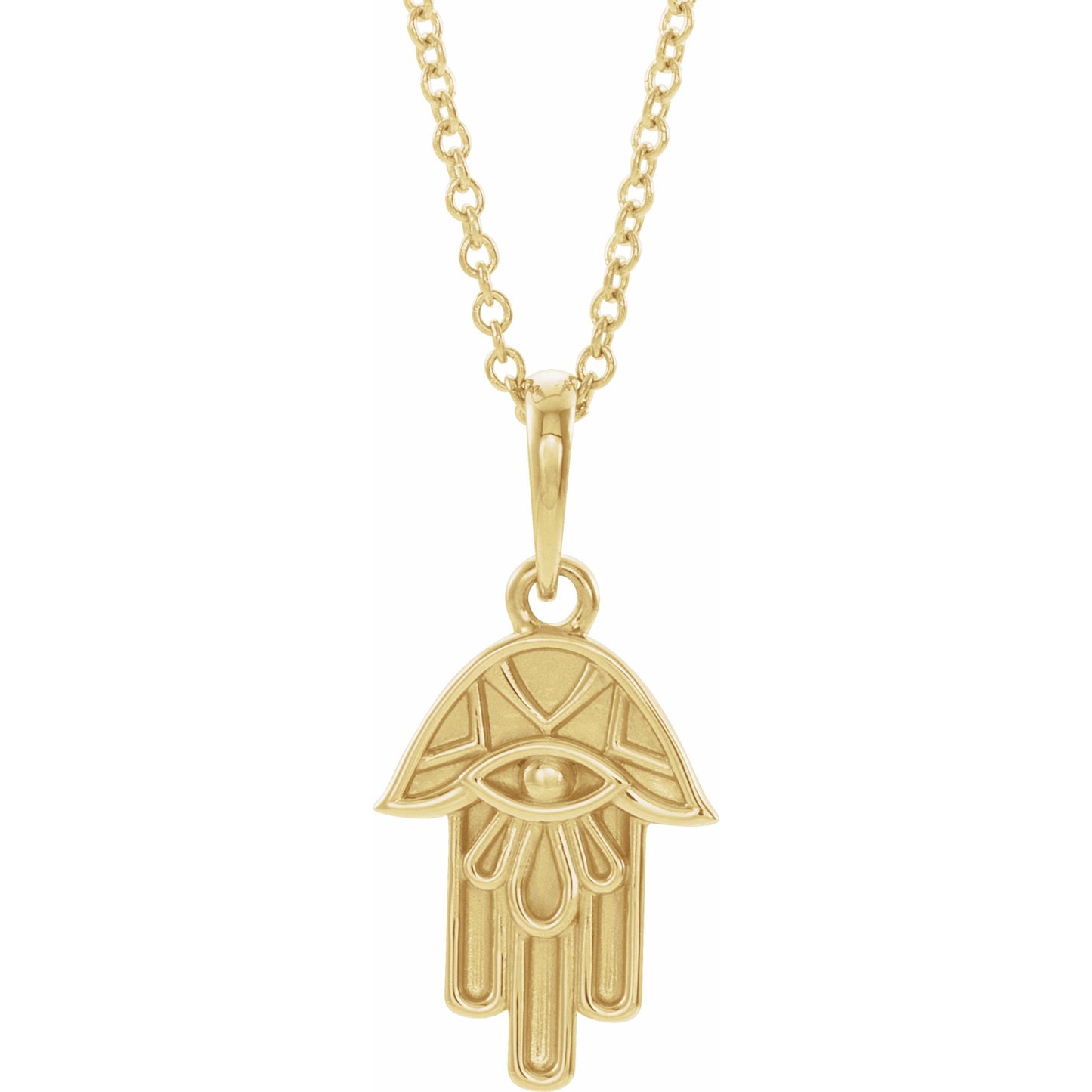 14K Yellow Hamsa 16-18 Necklace