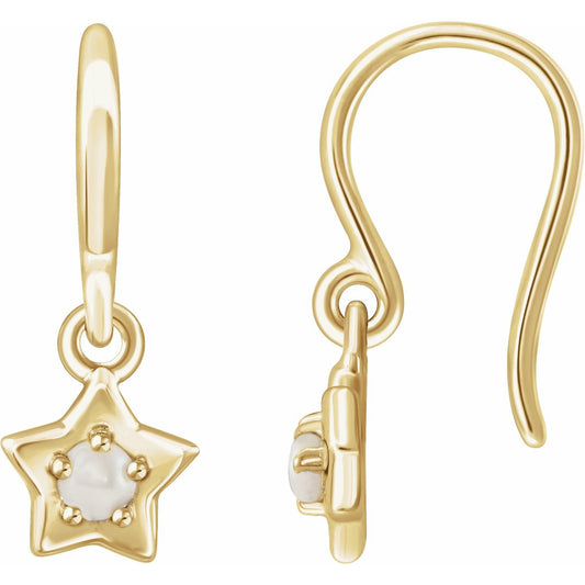 14K Yellow 3 mm Round June Youth Star Birthstone Earrings