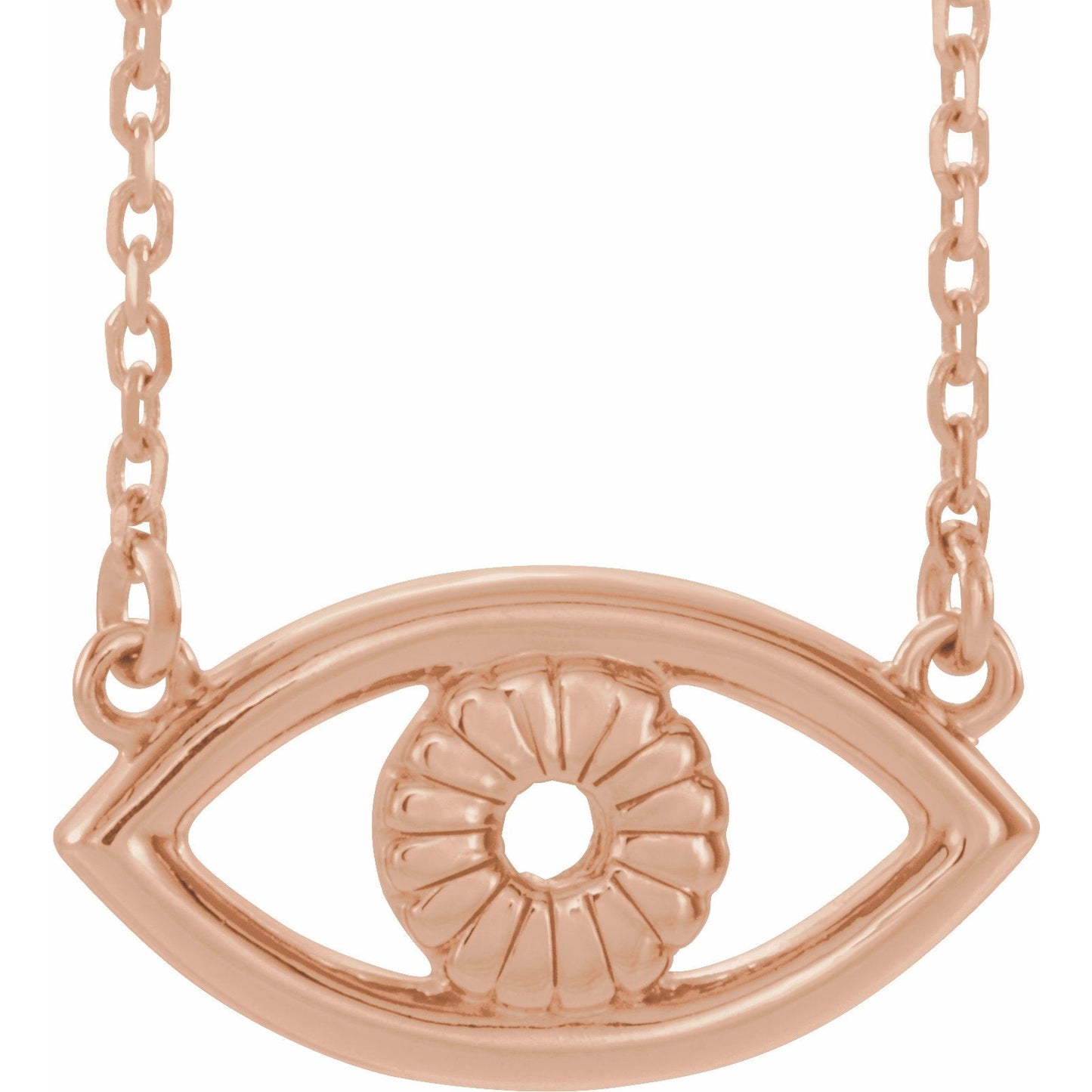14K Rose Evil Eye 18 Necklace
