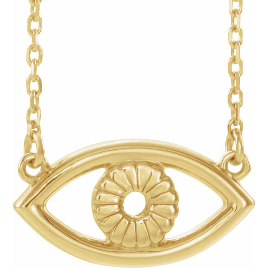 14K Yellow Evil Eye 18 Necklace