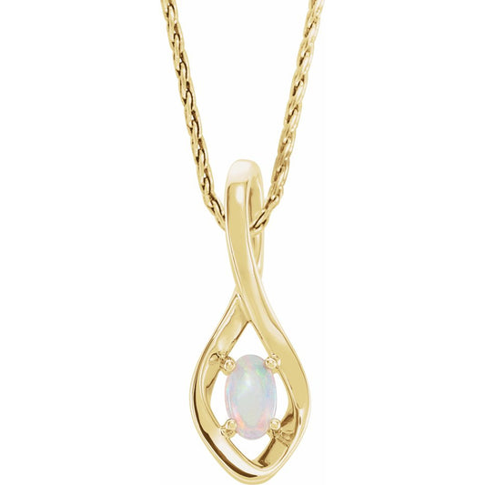 14K Yellow Freeform Opal 16-18 Necklace