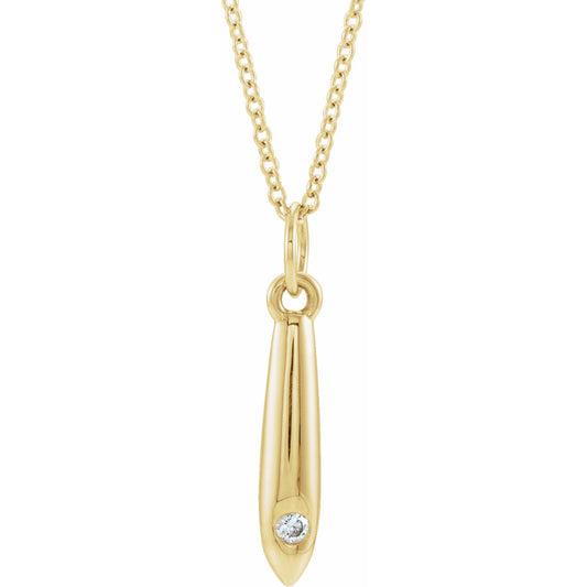 14K Yellow .03 CTW Diamond Geometric 16-18 Necklace