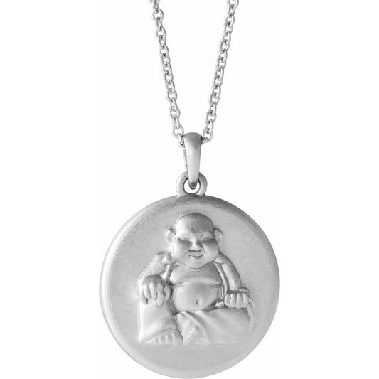14K White Buddha 16-18 Necklace