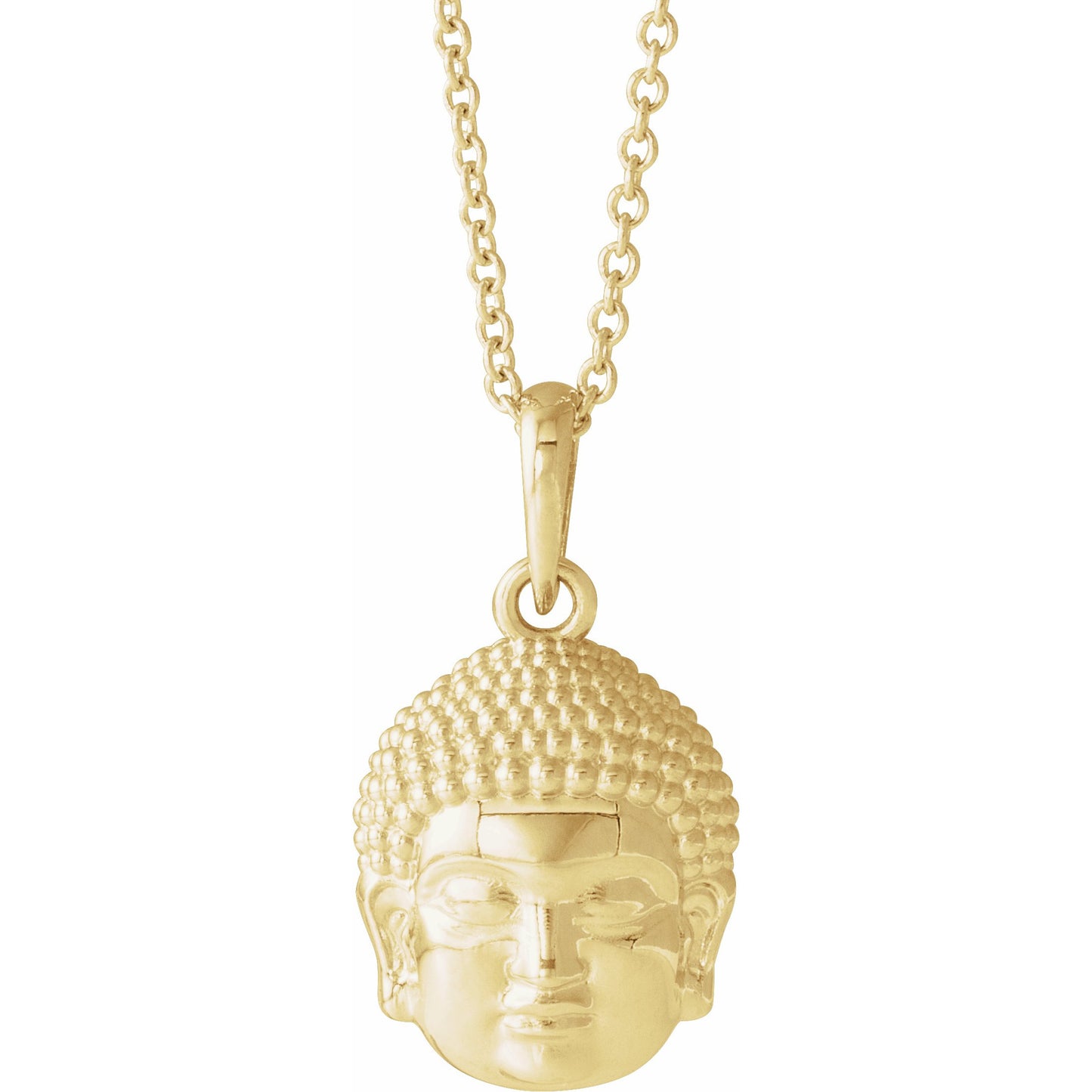 14K Yellow 14.7x10.5 mm Meditation Buddha 16-18 Necklace