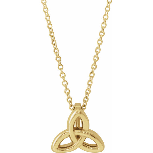 14K Yellow Celtic-Inspired Trinity 16-18 Necklace
