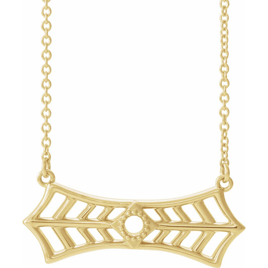 14K Yellow Vintage-Inspired Bar 18 Necklace