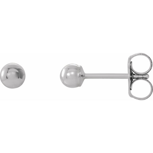 14K White 3 mm Ball Earrings