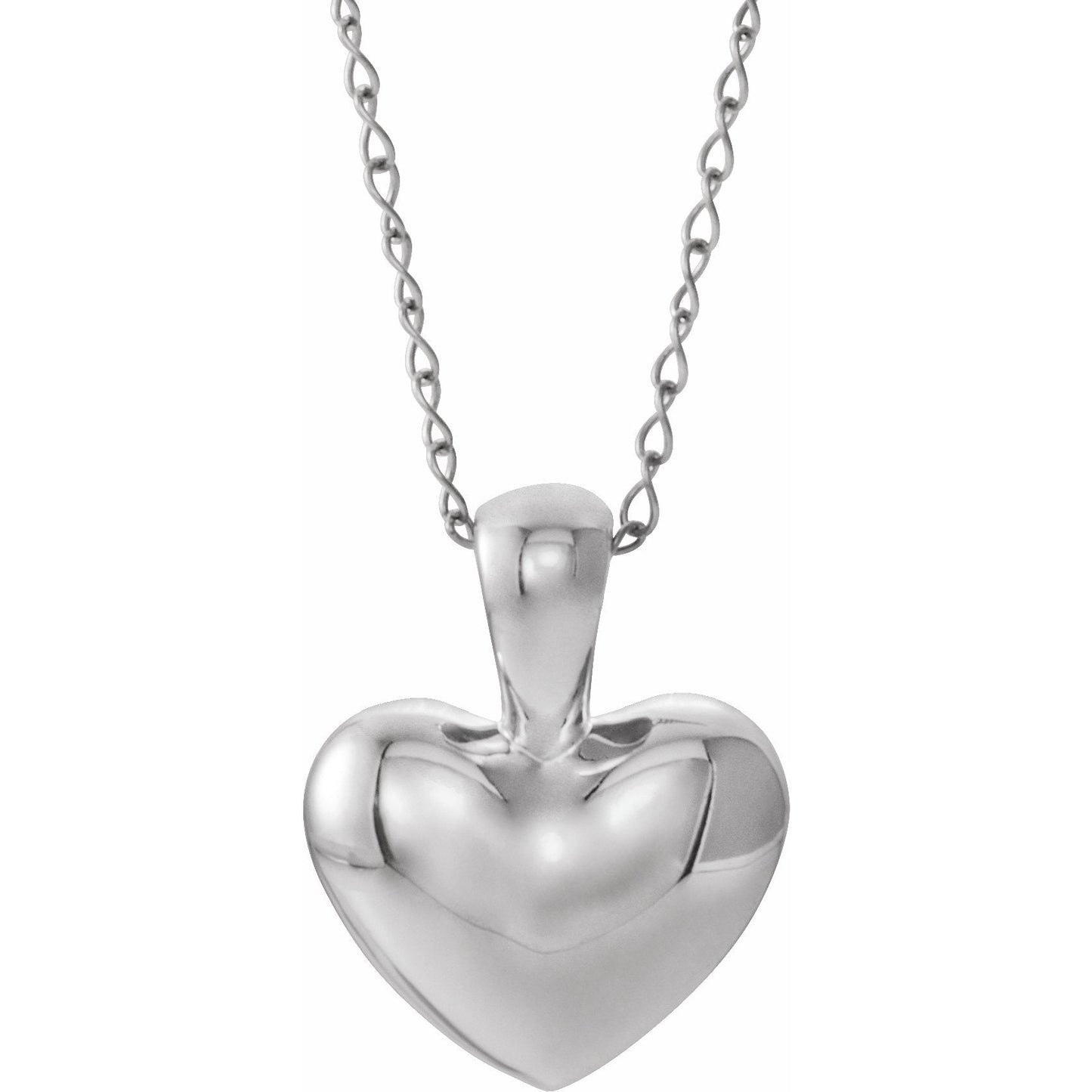 14K White Youth Heart 15 Necklace