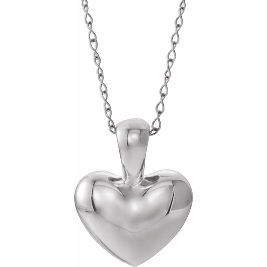 14K White Youth Heart 15 Necklace