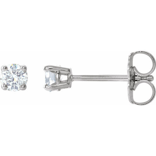 14K White 1/5 CTW Diamond Earrings