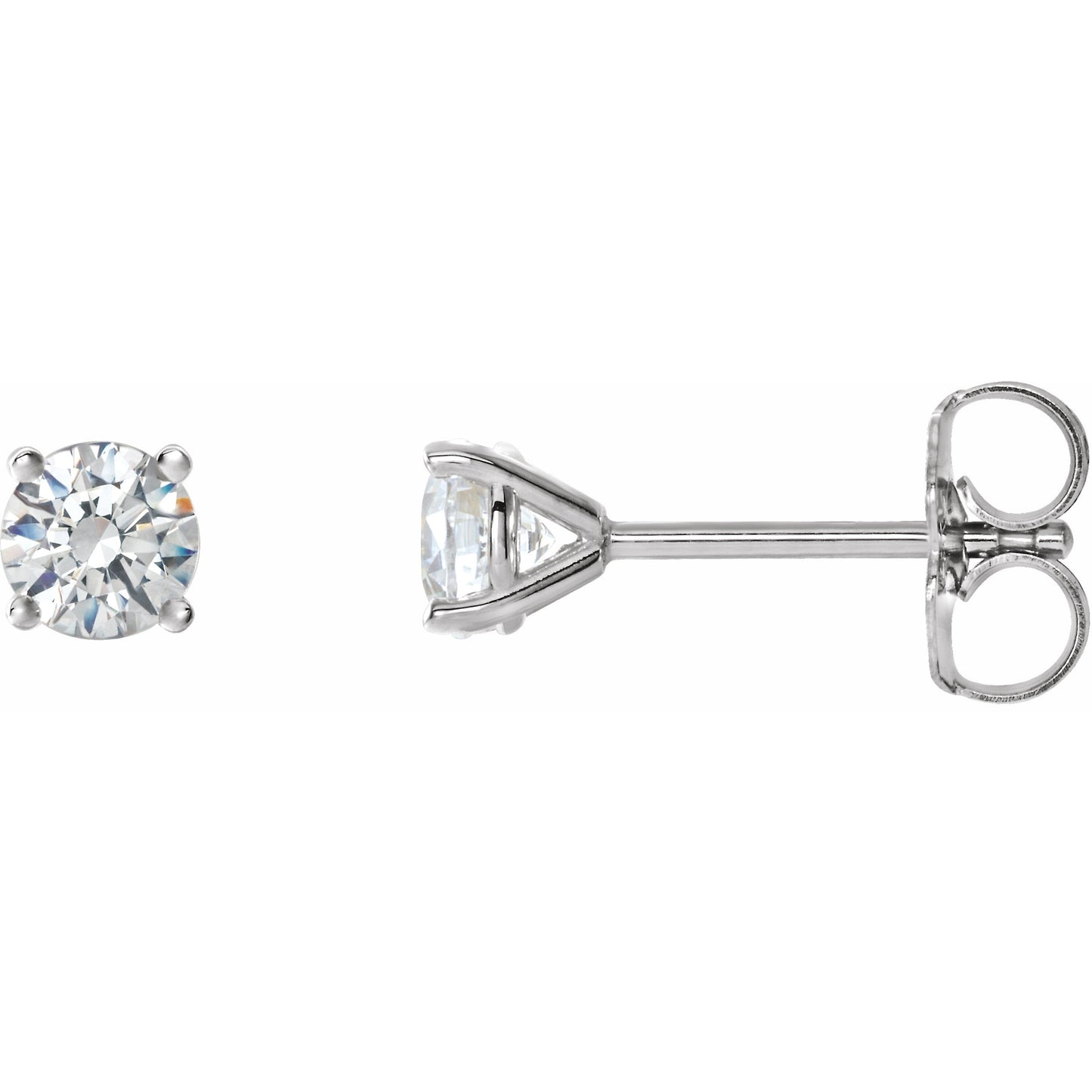 14K White 3/4 CTW Diamond 4-Prong Cocktail-Style Earrings