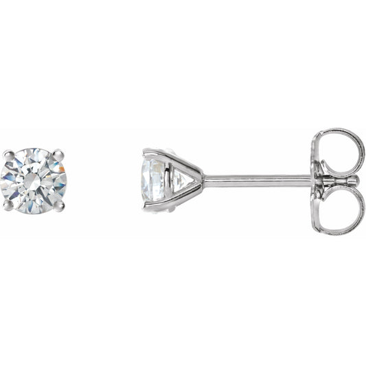 14K White 3/4 CTW Diamond 4-Prong Cocktail-Style Earrings