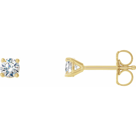 14K Yellow 1/5 CTW Diamond 4-Prong Cocktail-Style Earrings