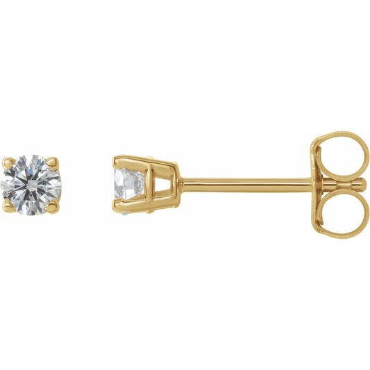 14K Yellow 1/4 CTW Diamond Earrings
