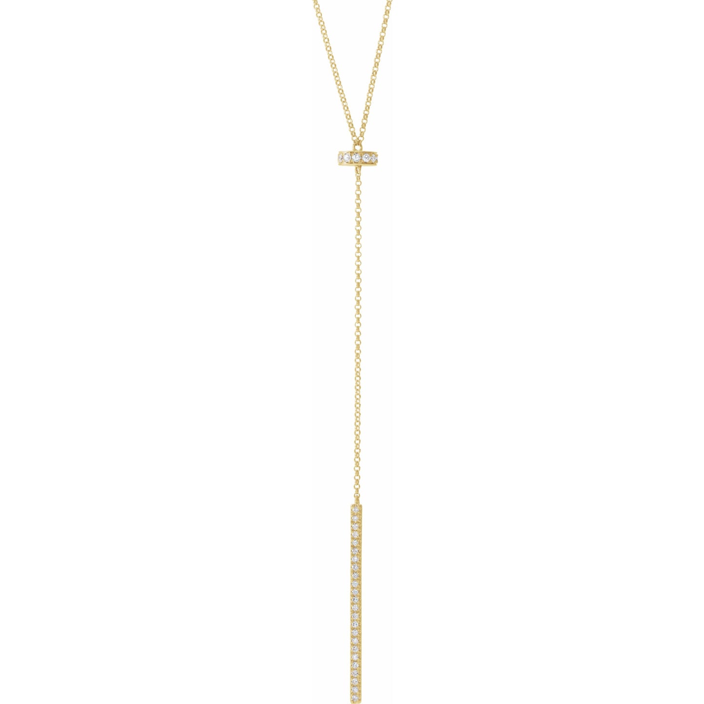 14K Yellow 1/4 CTW Diamond Bar Y 15-17 Necklace