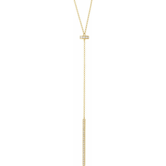 14K Yellow 1/4 CTW Diamond Bar Y 15-17 Necklace