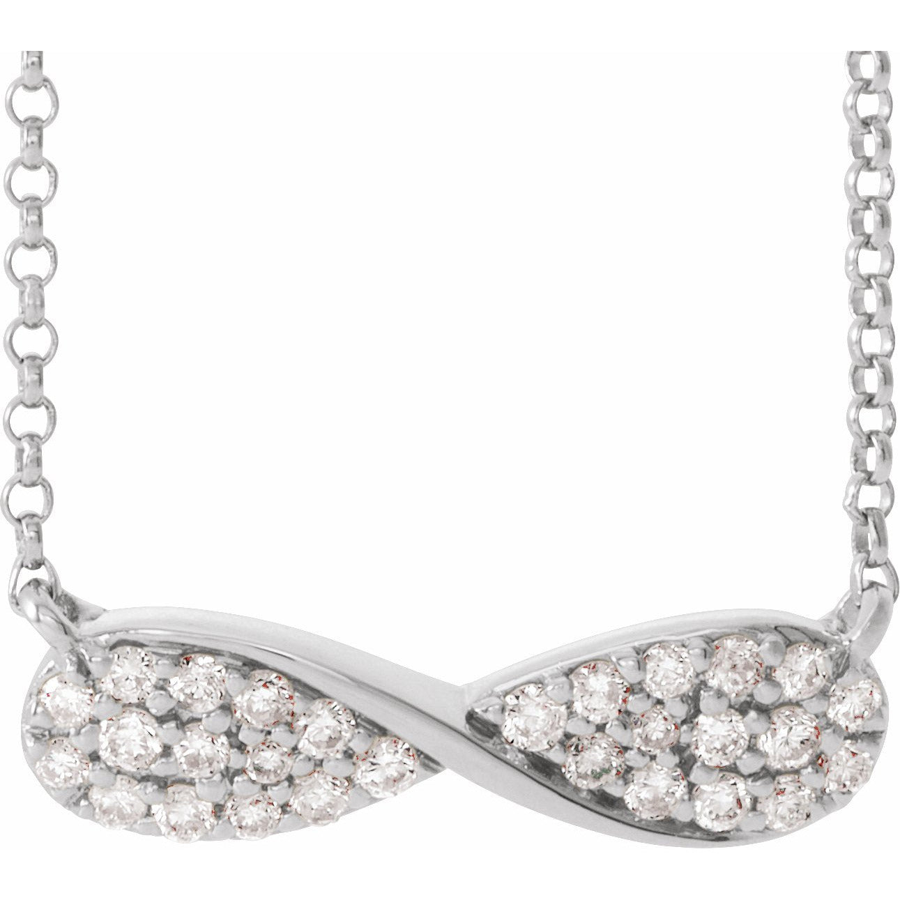 14K White 1/6 CTW Diamond Infinity-Inspired 15-17 Necklace