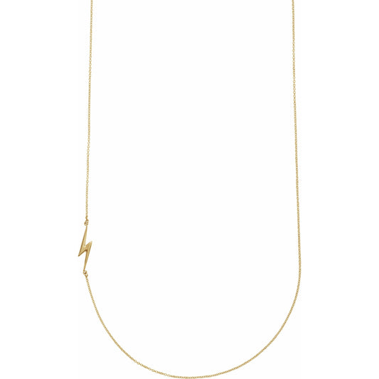 14K Yellow Lightning Bolt 16 Necklace