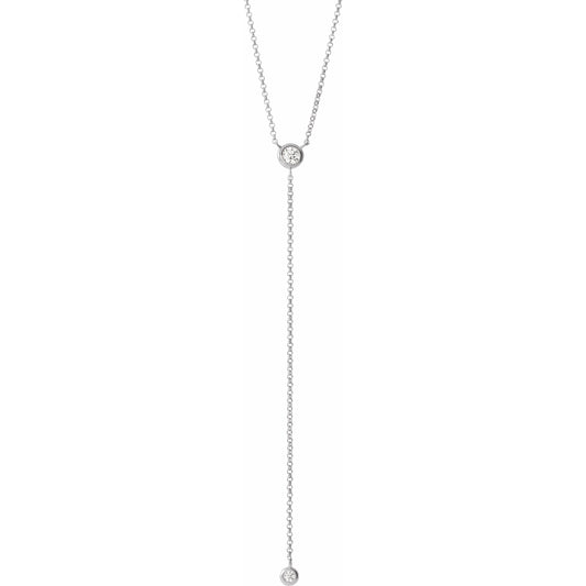 14K White 1/5 CTW Diamond Y 15-17 Necklace