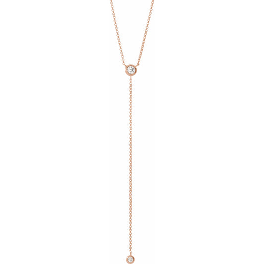 14K Rose 1/5 CTW Diamond Y 15-17 Necklace