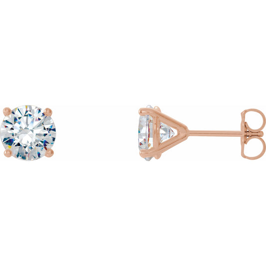 14K Rose 3/4 CTW Diamond 4-Prong Cocktail-Style Earrings