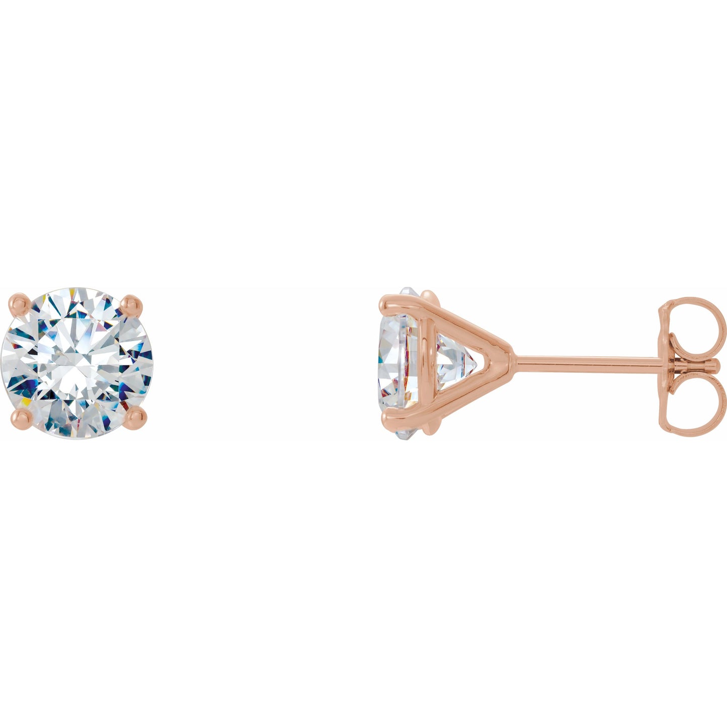 14K Rose 1/2 CTW Diamond 4-Prong Cocktail-Style Earrings