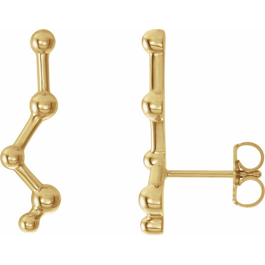 14K Yellow Constellation Ear Climbers