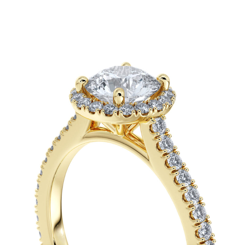 Sasha Primak Contour Cathedral Round Pave Diamond Halo Engagement Ring
