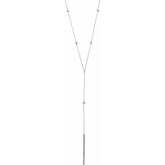 14K White 1/3 CTW Diamond Y 15-17 Necklace
