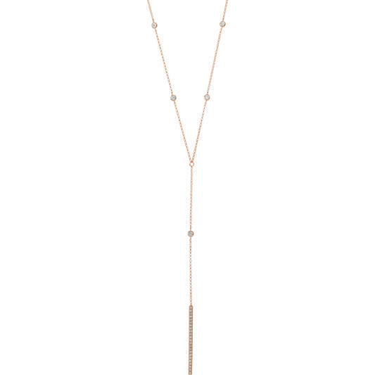 14K Rose 1/3 CTW Diamond Y 15-17 Necklace