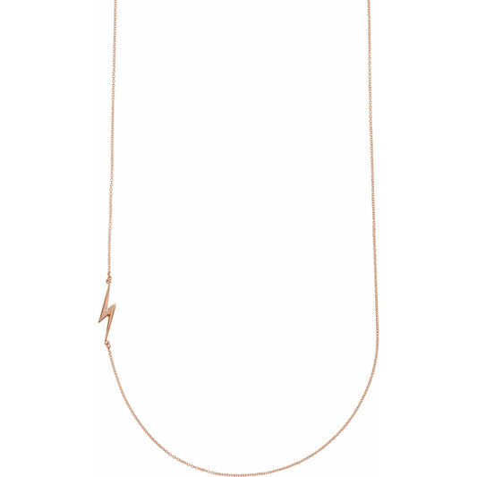 14K Rose Lightning Bolt 16 Necklace