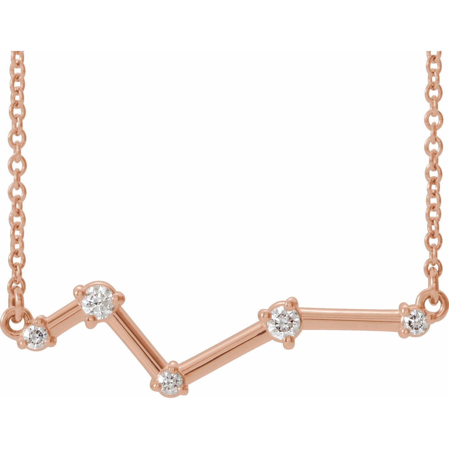 14K Rose 1/10 CTW Diamond Constellation 18 Necklace