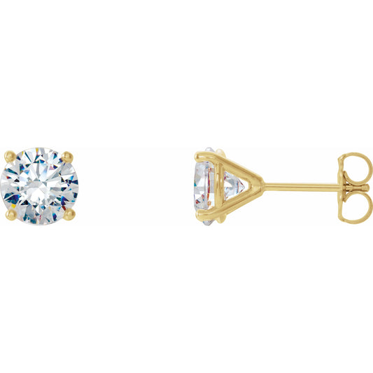 14K Yellow 1/2 CTW Diamond 4-Prong Cocktail-Style Earrings