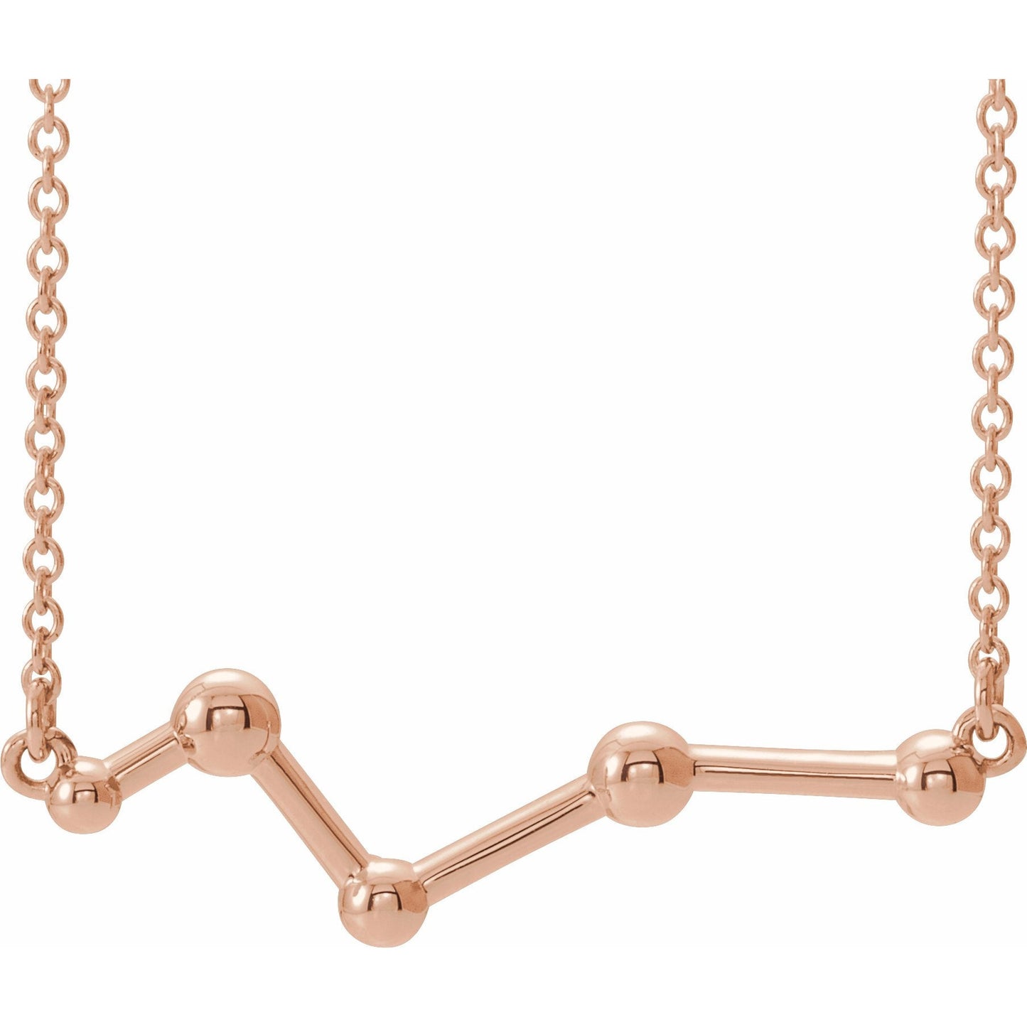 14K Rose Constellation Bar 18 Necklace