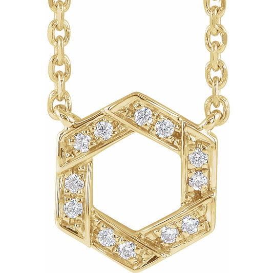 14K Yellow .06 CTW Diamond Geometric 16-18 Necklace