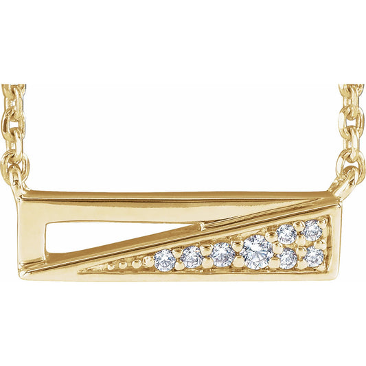 14K Yellow .05 CTW Diamond Bar 18 Necklace