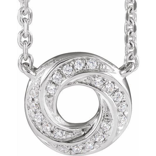 14K White .06 CTW Diamond Geometric 18 Necklace