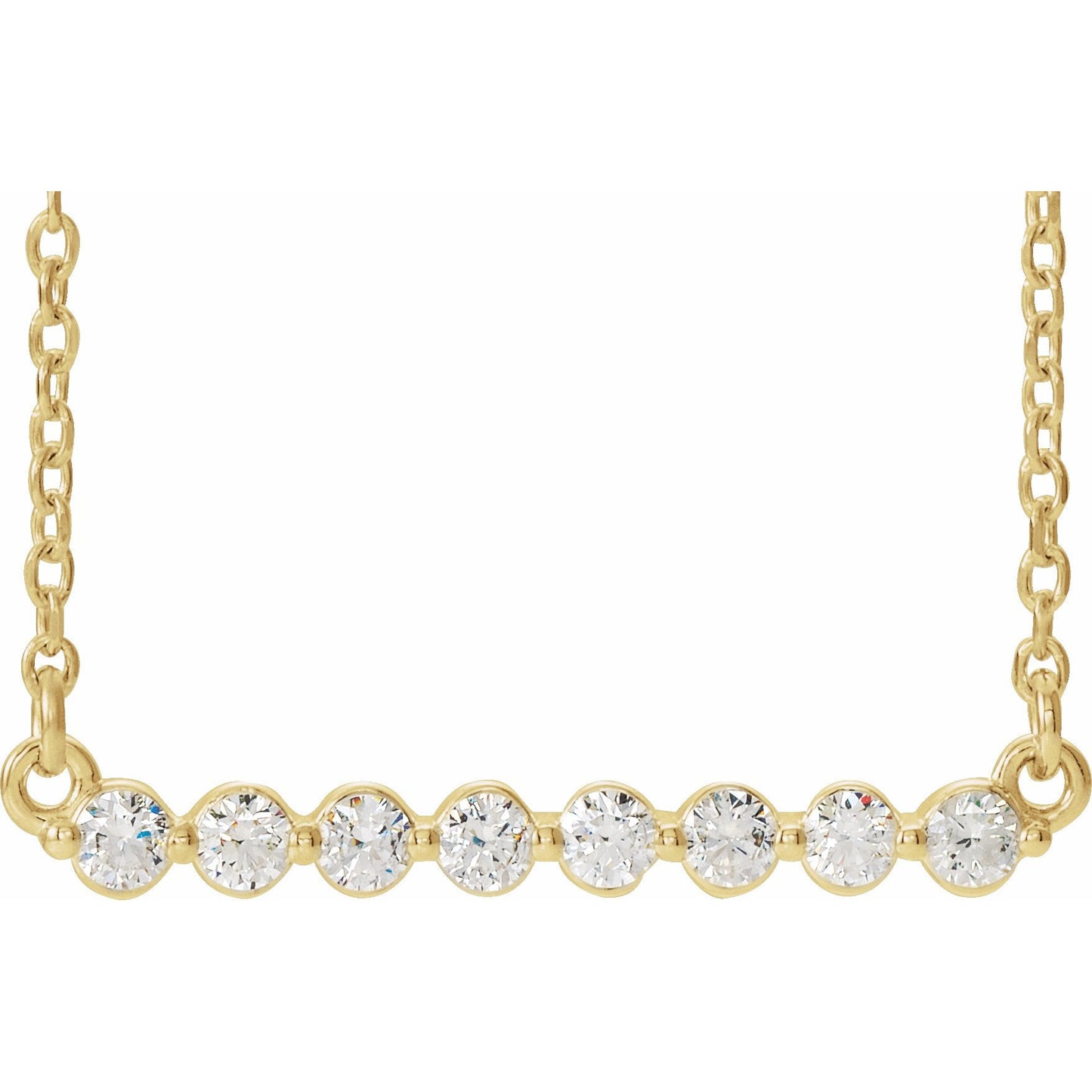 14K Yellow 1/4 CTW Diamond Bar 16 Necklace