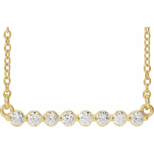 14K Yellow 1/4 CTW Diamond Bar 16 Necklace